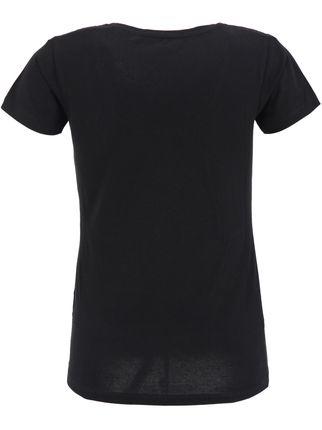Damen-T-Shirt mit Rundhalsausschnitt  einfarbig mit Strasssteinen