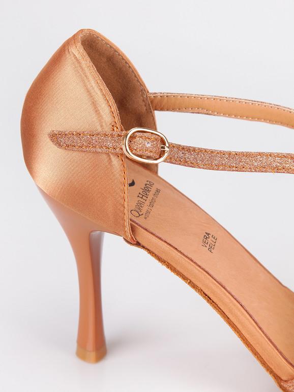 Dance sandals with bronze glitter