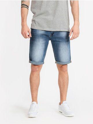 Denim bermuda shorts with shades