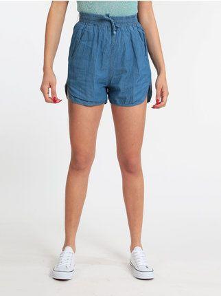 Denim effect women's shorts