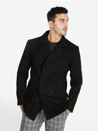 Double-breasted coat for men