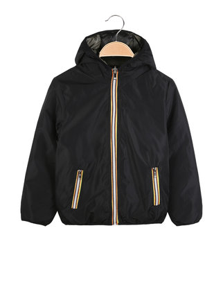 Double-sided padded jacket for boys with hood