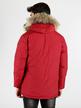 Down jacket with hood and red fur