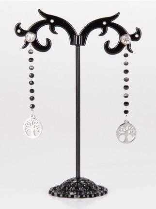 Earrings with beads and tree of life