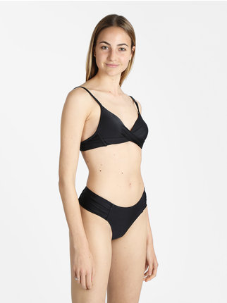 Einfarbiger Damen-Bikini-Badeanzug
