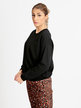 Einfarbiges Damen-Sweatshirt mit Rundhalsausschnitt