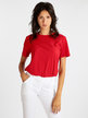Einfarbiges Damen-T-Shirt aus Baumwolle