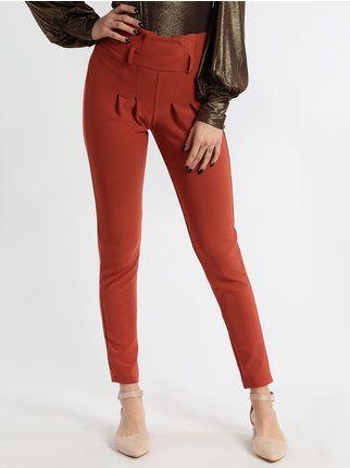Elasticated trousers with ruffle waist