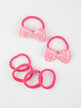 Elastics with bow for girls hair, 6 pieces