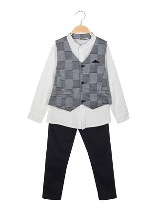 Elegant 3-piece children's suit with shirt and vest