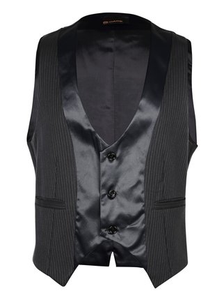 Elegant black pinstriped waistcoat