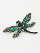 Elegant dragonfly brooch with rhinestones and stones