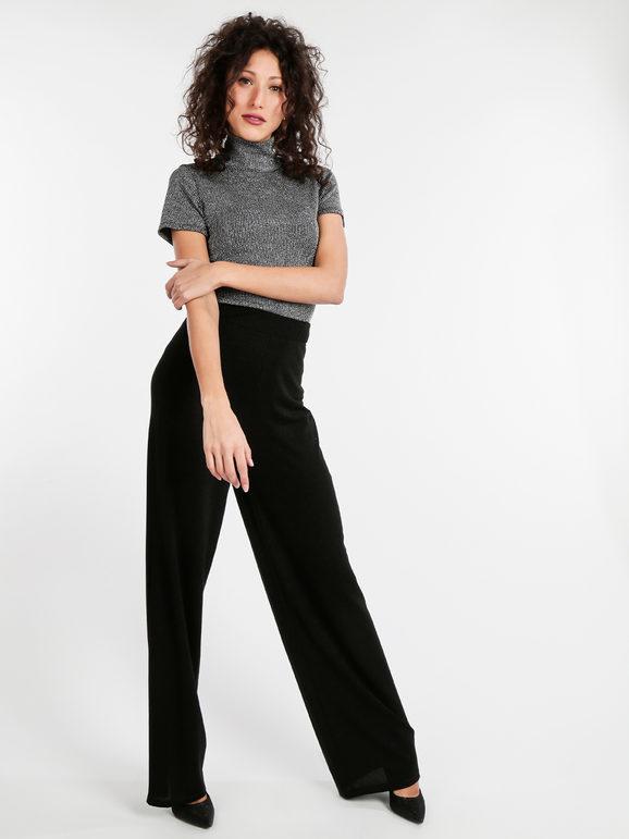 Elegant wide-leg trousers with lurex