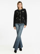 Elegant women's jacket with pearl and lurex buttons