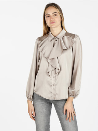 Elegant women's shirt with flounces