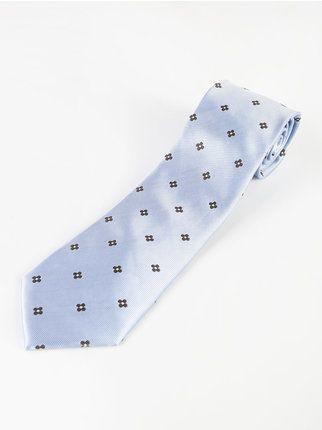 Élégante cravate fleurie bleue