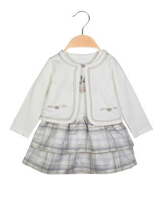 Elegantes Baby-Mädchen-Outfit mit Kleid und Jacke