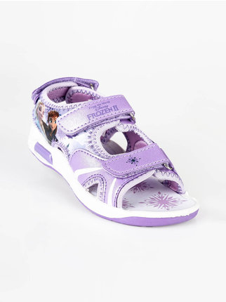 Elsa and Anna girl sandals with light