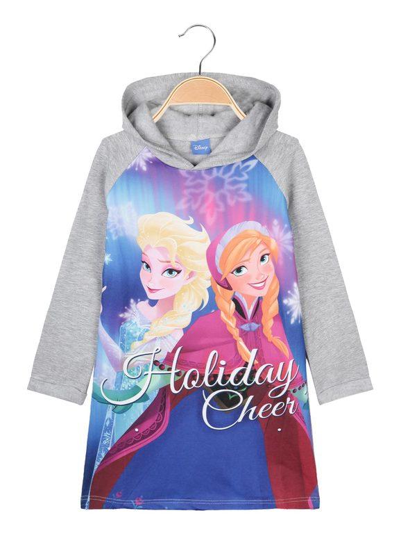 Elsa and Anna girl's long sweatshirt in fleece cotton