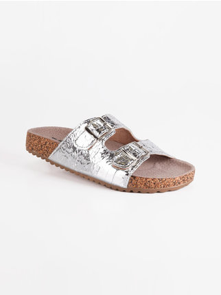 Ergonomic slippers with buckle  Silver