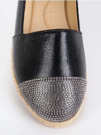 Espadrilles with rhinestones and rope