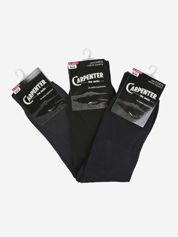Extra fine cotton men's short socks  3 pairs
