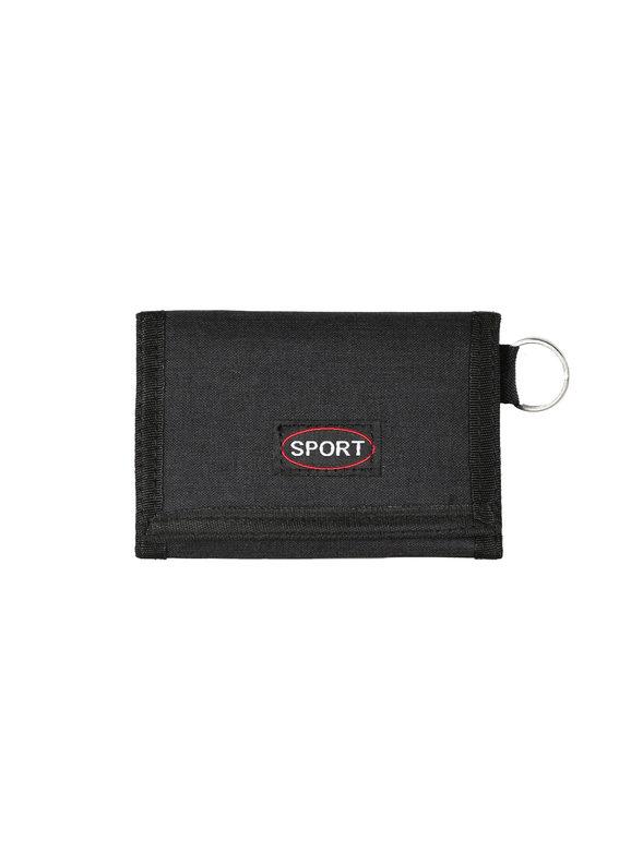 Fabric wallet with tear and external zip