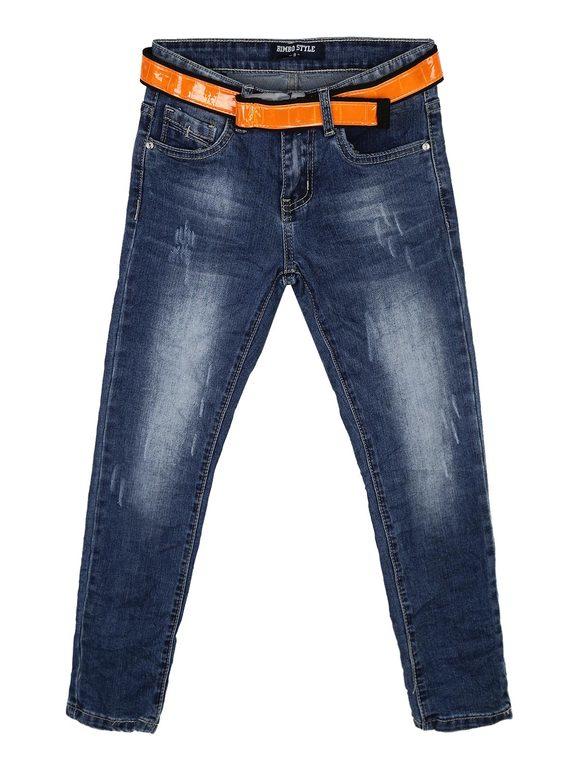 Faded jeans with belt