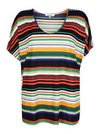 Farbiges Maxi-T-Shirt für Damen mit Streifen