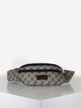 Faux leather belt bag with prints