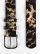 Faux leather belt with leopard print