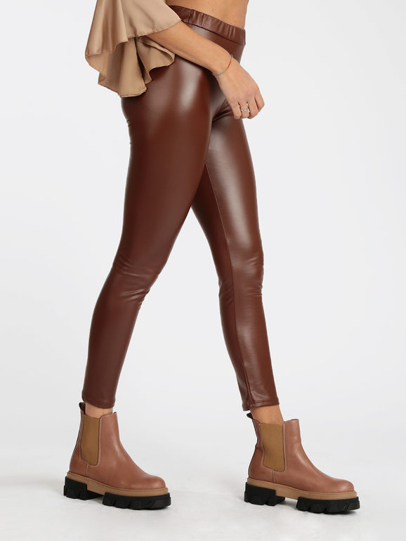 Faux leather leggings for women