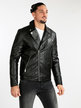 Faux leather men's biker jacket