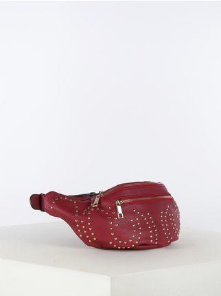 Faux leather pouch with studs