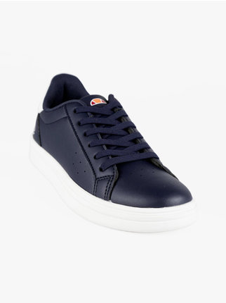 Faux leather sneakers with laces
