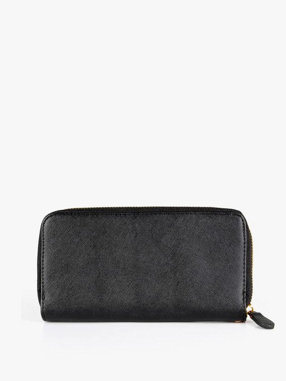 Faux leather wallet with zip