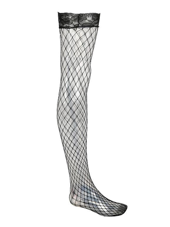 Fishnet hold-up stockings