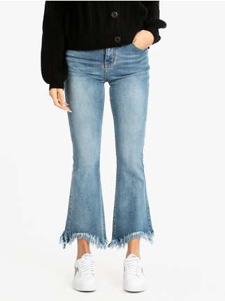 Flared jeans with fringes