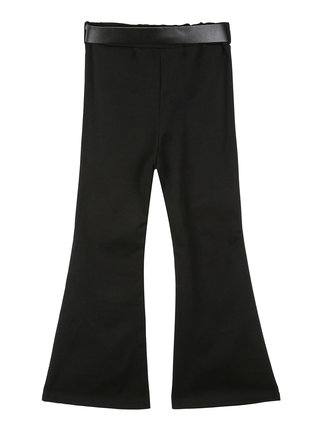 Flared trousers for girls with belt