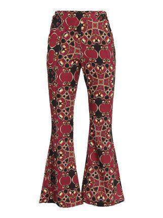 Flared trousers with prints