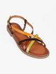 Flat leather sandals for women