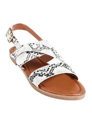 Flat python sandals for women