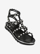 Flat sandals for women with rhinestones