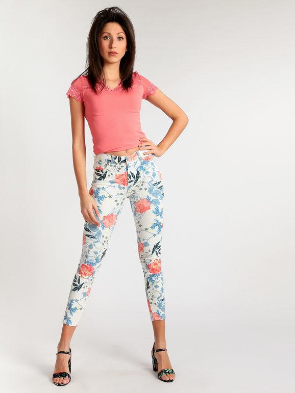 Floral skinny trousers