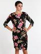 Floral woman dress with 3/4 sleeves