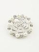 Flower brooch with pearls and rhinestones