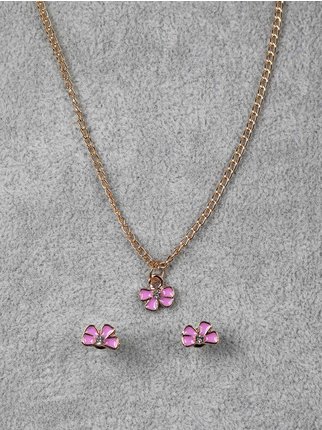 Flower necklace and earrings set for girls
