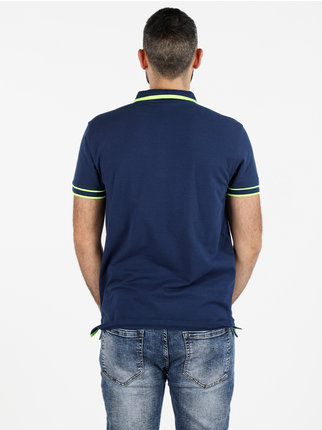 Fluorescent men's short-sleeved cotton polo shirt