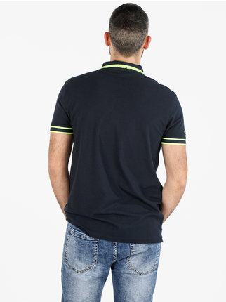 Fluoreszierendes Kurzarm-Poloshirt aus Baumwolle für Herren