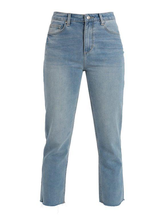 Frayed baggy women's jeans